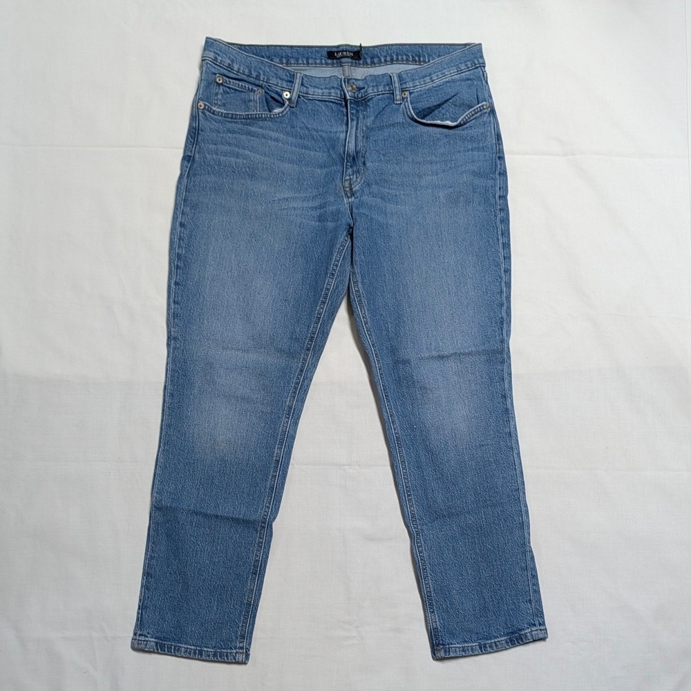 Lauren Ralph Lauren Womens Straight Leg Jeans Blue Medium Wash Size 14 1121
